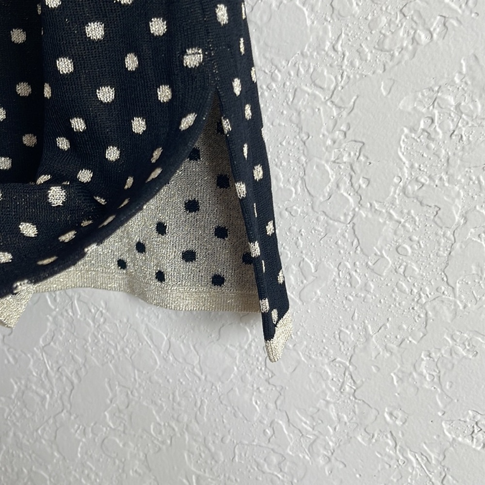 Exclusively Misook M Polka Dot Tank Top Stretch Black Gold Shell - Picture 5 of 6